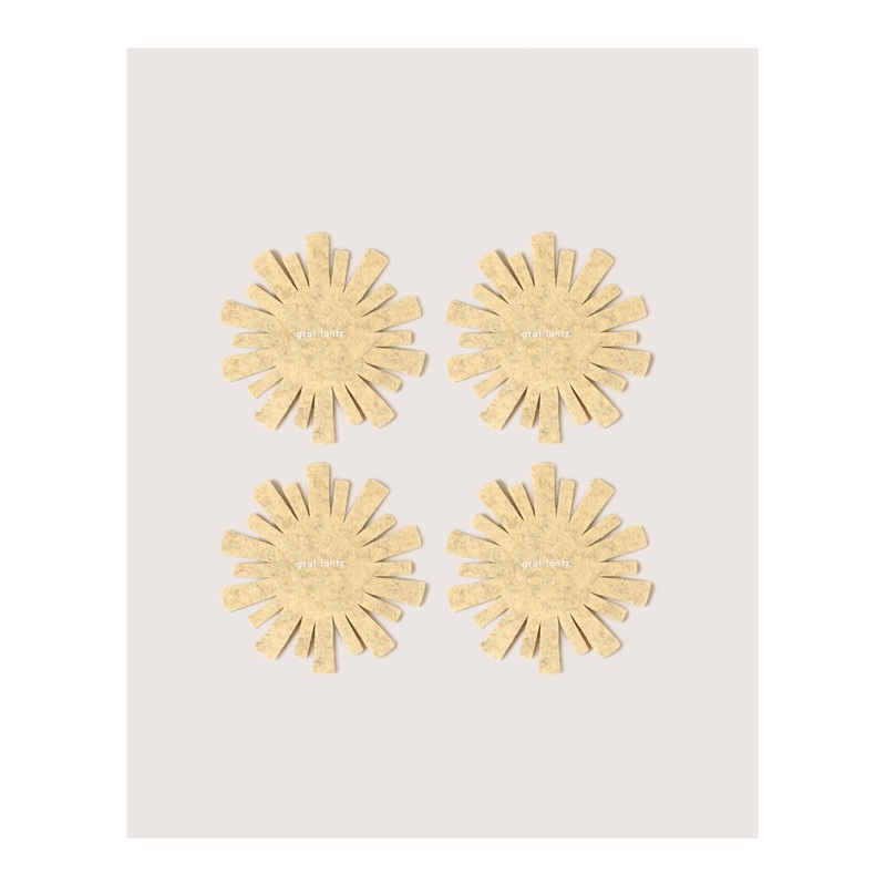 Merino Wool Starburst Coaster Solid 4 Pack – Champagne