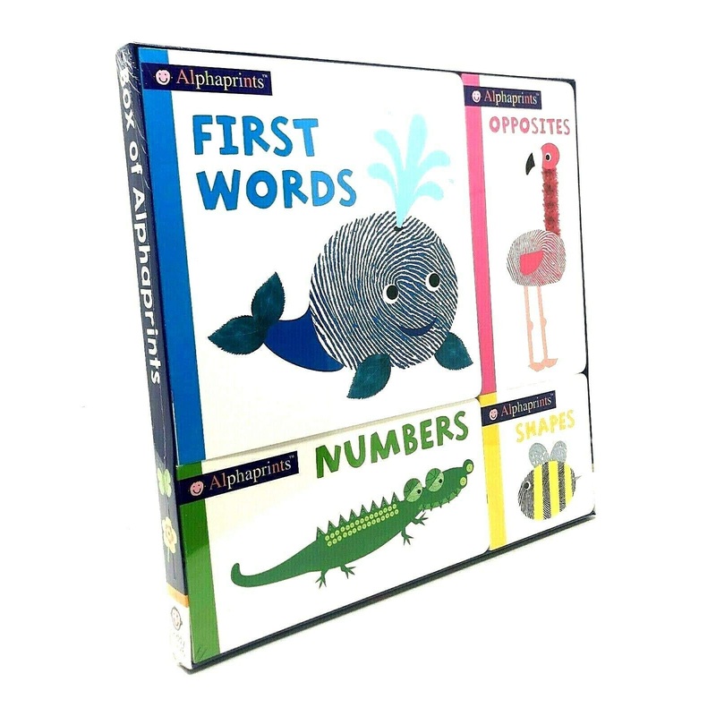 Box of Alphaprints 4 Books Set (First Words, Opposites, Numbers, Shapes)