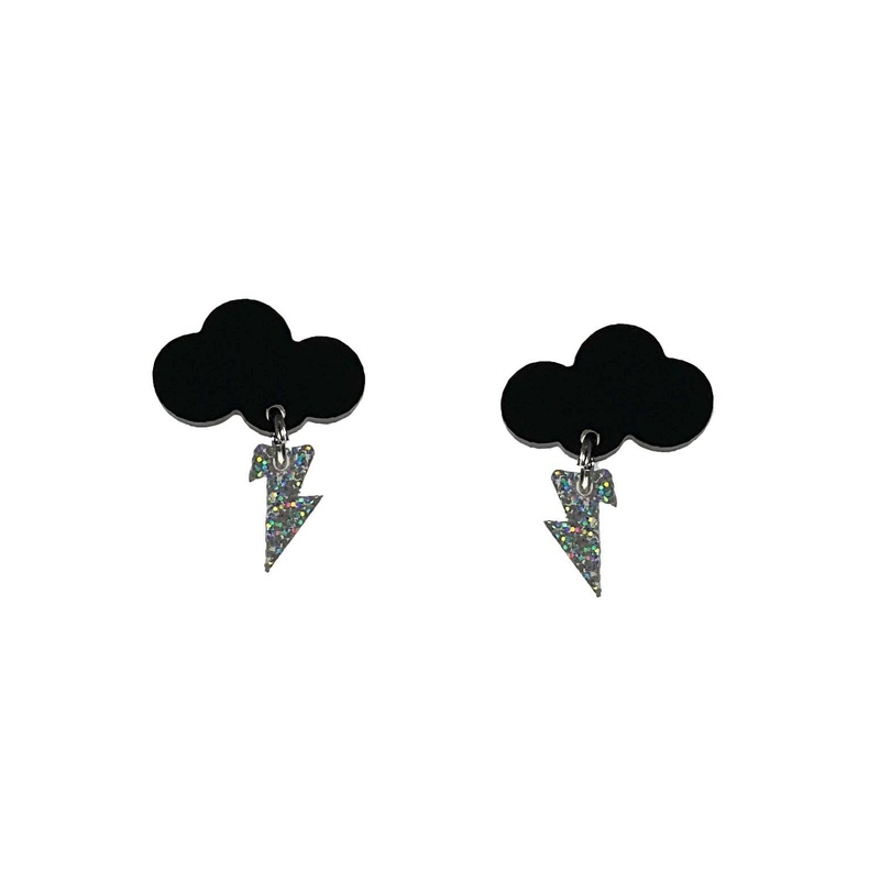 Vinca – Baby Rain Cloud Earrings – matte black