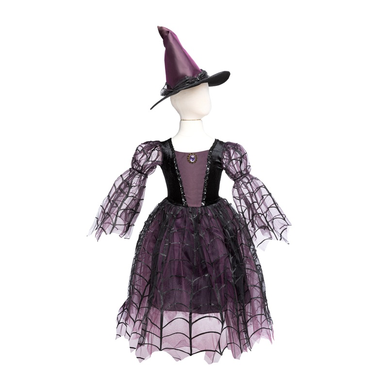 Amethyst the Spider Witch Dress with Hat, 5-6