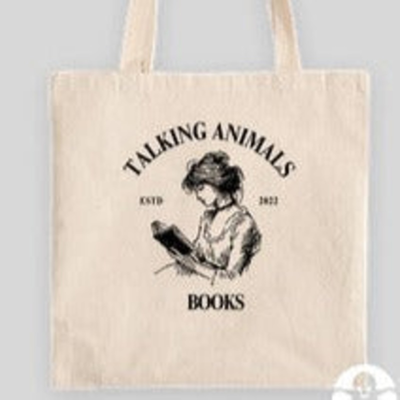 Tote Bag – Talking Animals Books Woman Reading
