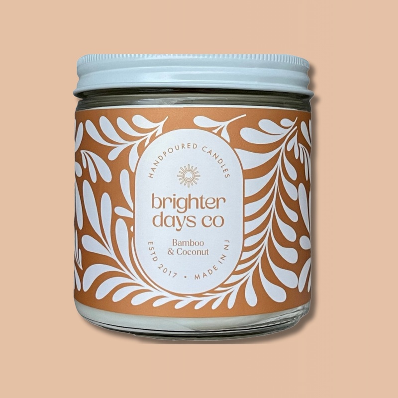 “Bamboo and Coconut” Wooden Wick Soy Candle