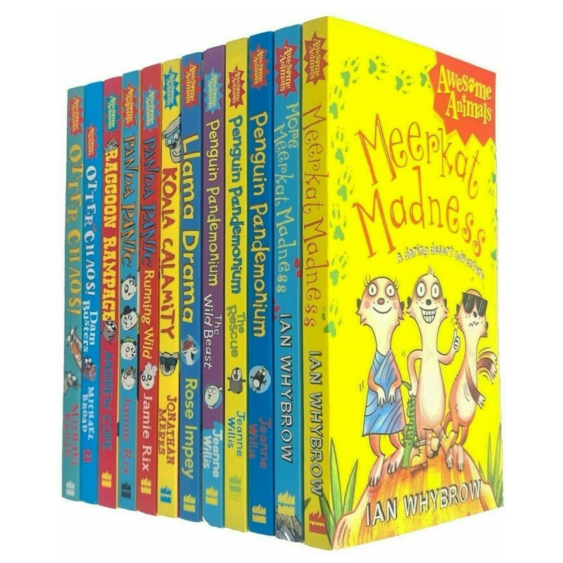 Awesome Animals Series 12 Books Collection Set (Meerkat Madness, Llama Drama, Koala Calamity, Penguin Pandemonium, The Rescue, Panda Panic – Running Wild & More)