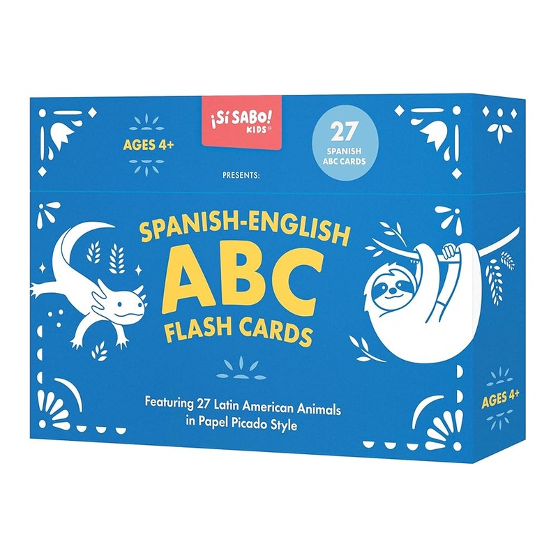 Spanish-English ABC Flash Cards: 27 Bilingual Alphabet Flash Cards Featuring Latin American Animals in a Papel Picado Design (S Sabo Kids)