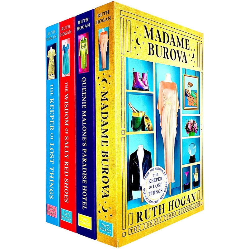 Ruth Hogan 4 Books Collection Set (The Wisdom of Sally Red Shoes, Queenie Malone’s Paradise Hotel, The Keeper of Lost Things, Madame Burova)