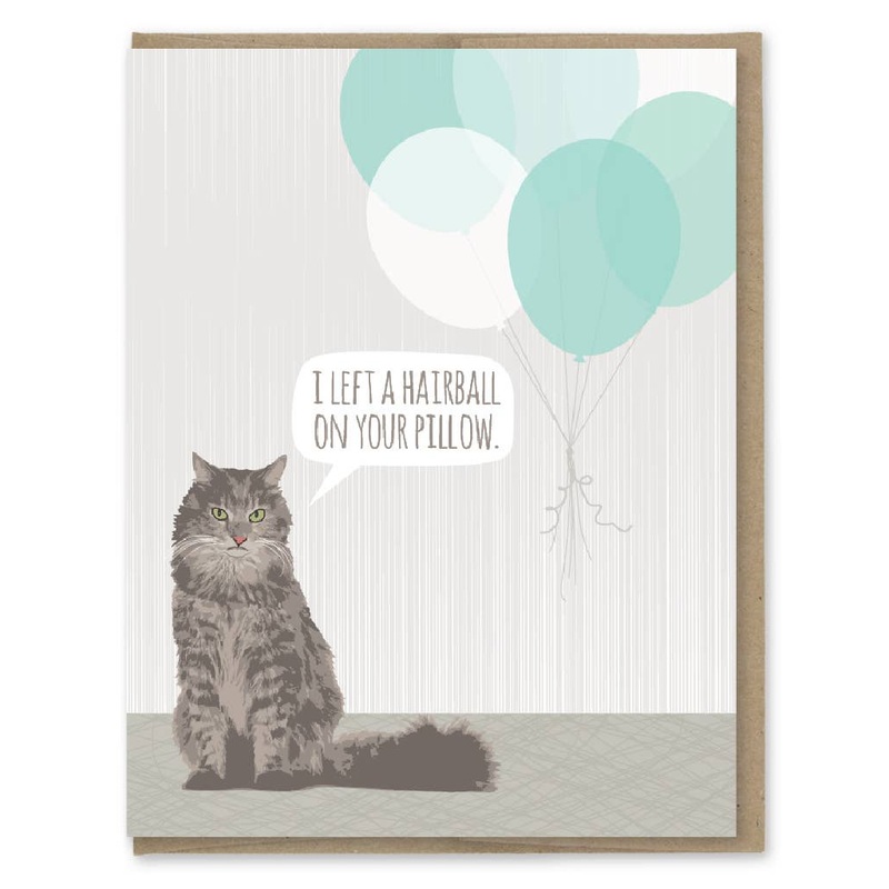 Cat Hairball Birthday card
