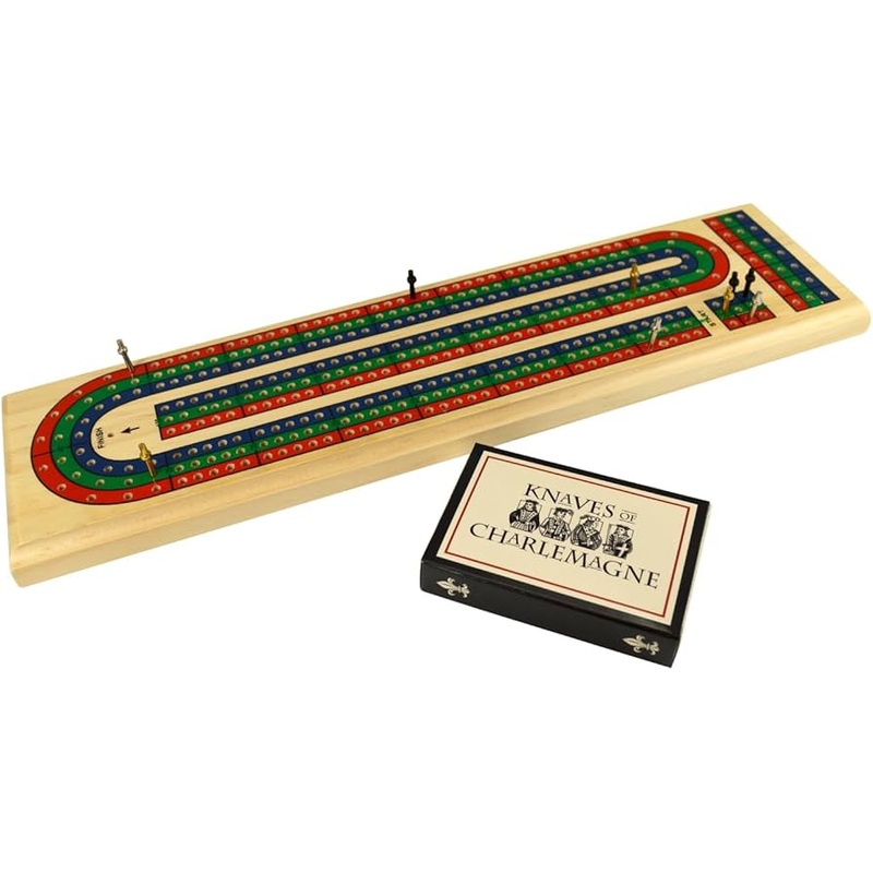 Solid Wood Cribbage with Cards