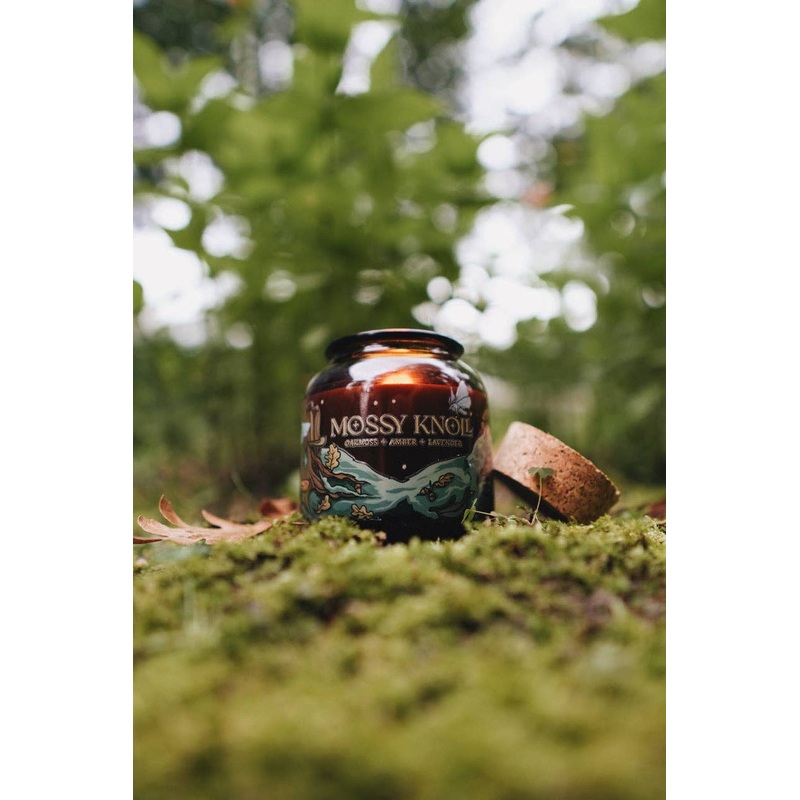 Fablewood Goods – Mossy Knoll | 8oz Apothecary Organic Soy | Wood Wick Candle