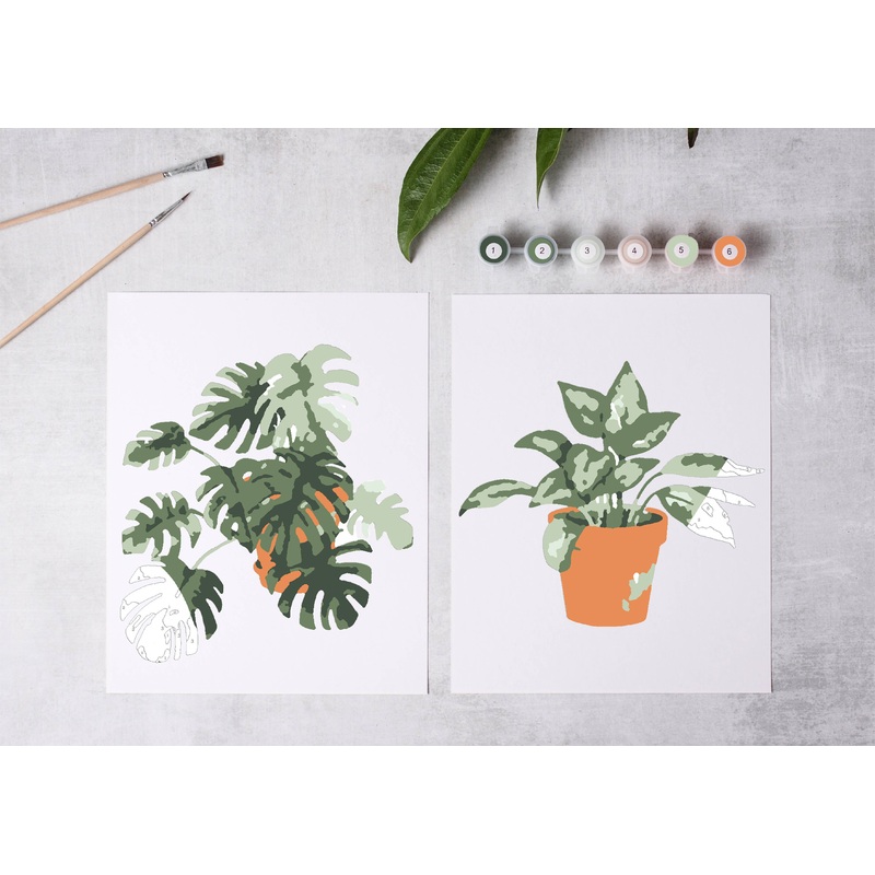 Tropical Plants Paint-By-Numbers kit