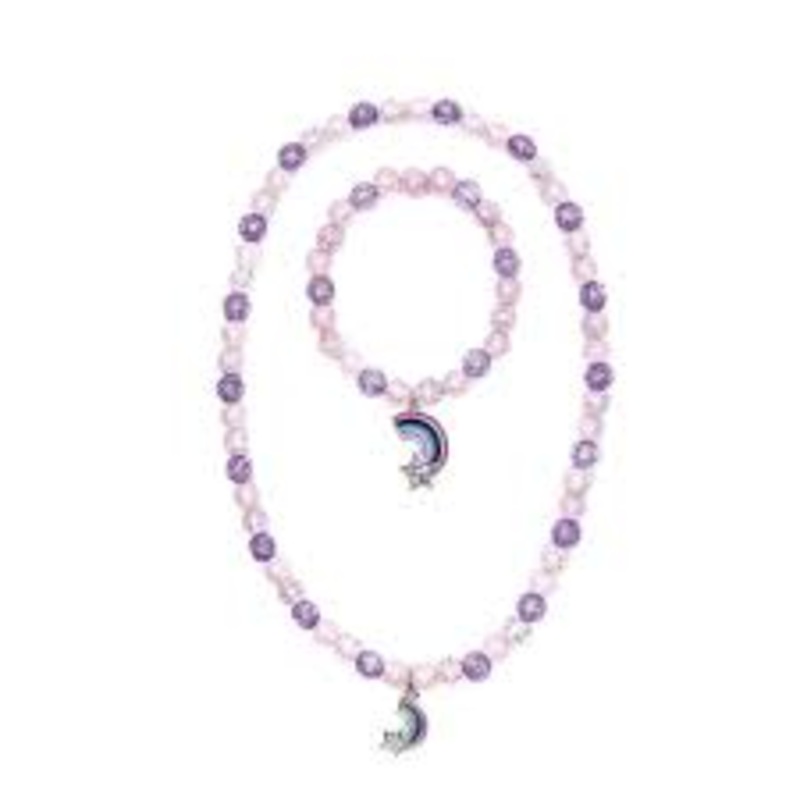 Purple Rainbow Necklace & Bracelet Set
