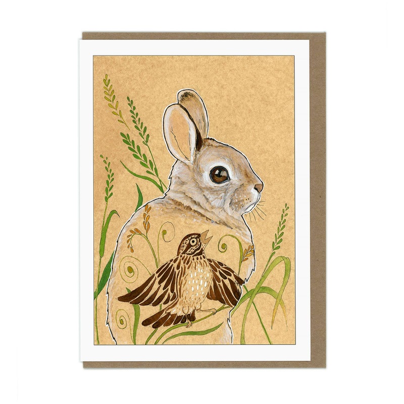 Amy Rose Moore Illustration – Silence and Song Rabbit Greeting Card