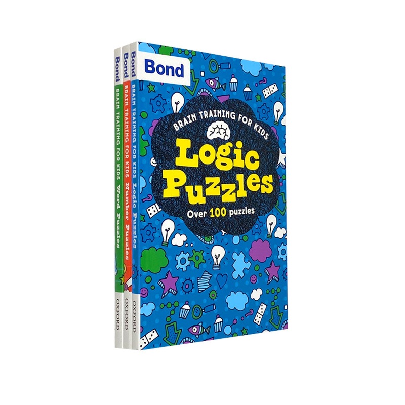 Bond Puzzle Brain Training for Kids  3 Book Collection Set | Fun Word, Number & Logic Puzzles for Children | Educational Activities & Mental Skills