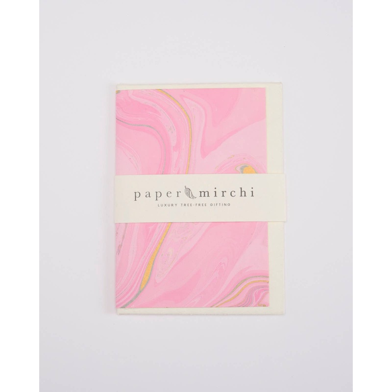 Hand Marbled Greeting Card – Free Spirit Rose Water
