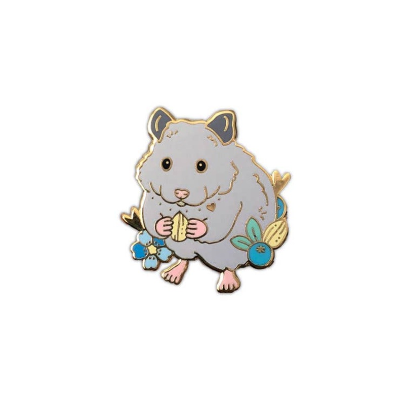 The Crowned Rabbit – Grey Hamster Enamel Pin
