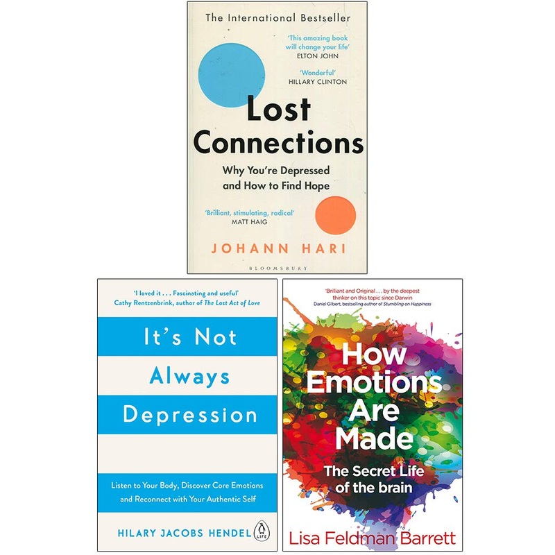 Lost Connections, It’s Not Always Depression, How Emotions Are Made The Secret Life of the Brain 3 Books Collection Set