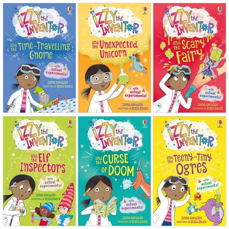 Izzy the Inventor Series By Zanna Davidson 6 Books Collection Set (The Unexpected Unicorn, The Curse of Doom, The Time Travelling Gnome, Teeny Tiny Ogres, The Elf Inspectors, The Scary Fairy)