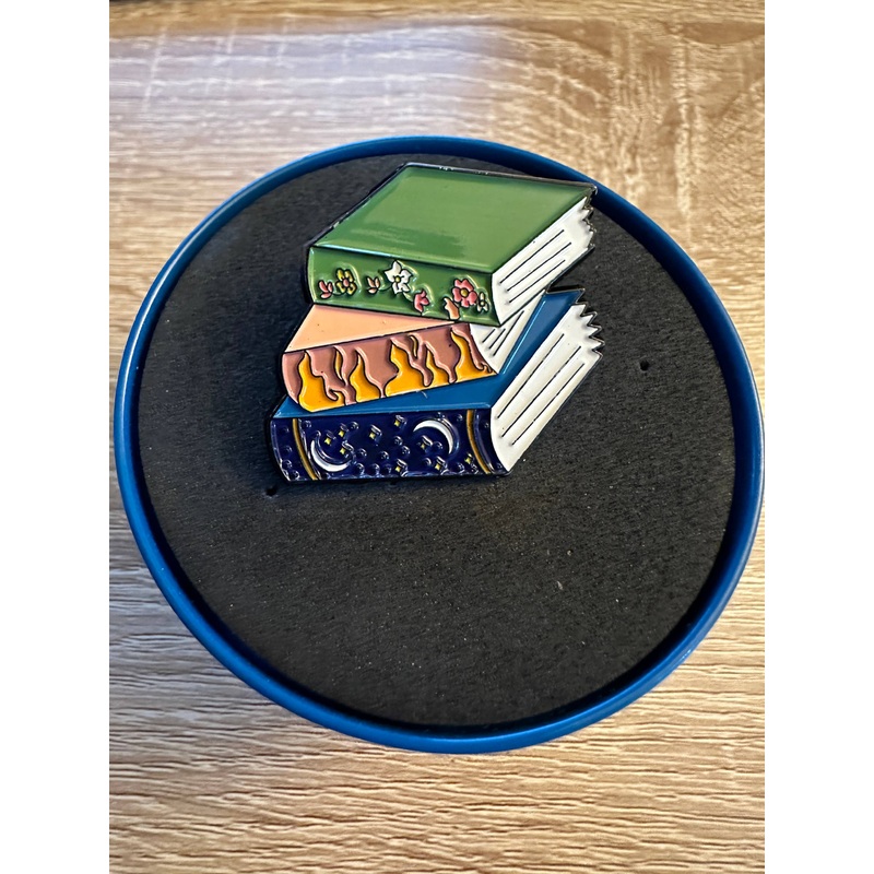 ACOTAR Book Stack Pin – Flowers – Flames – Night Court