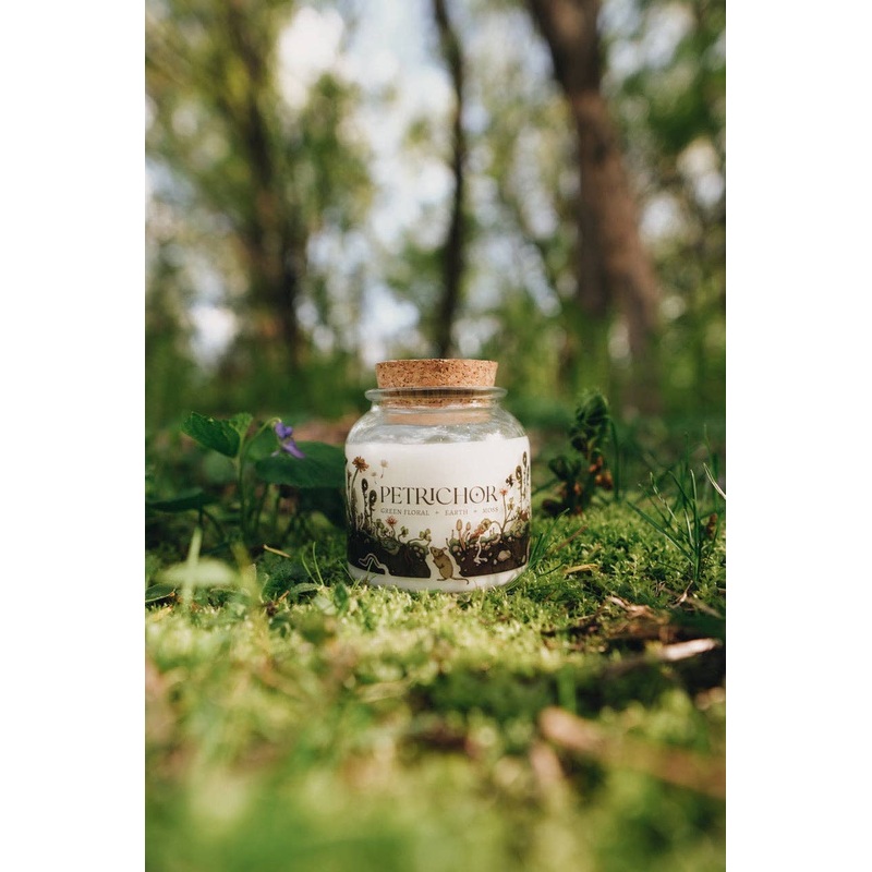 Fablewood Goods – Petrichor | 8oz Apothecary Organic Soy | Wood Wick Candle