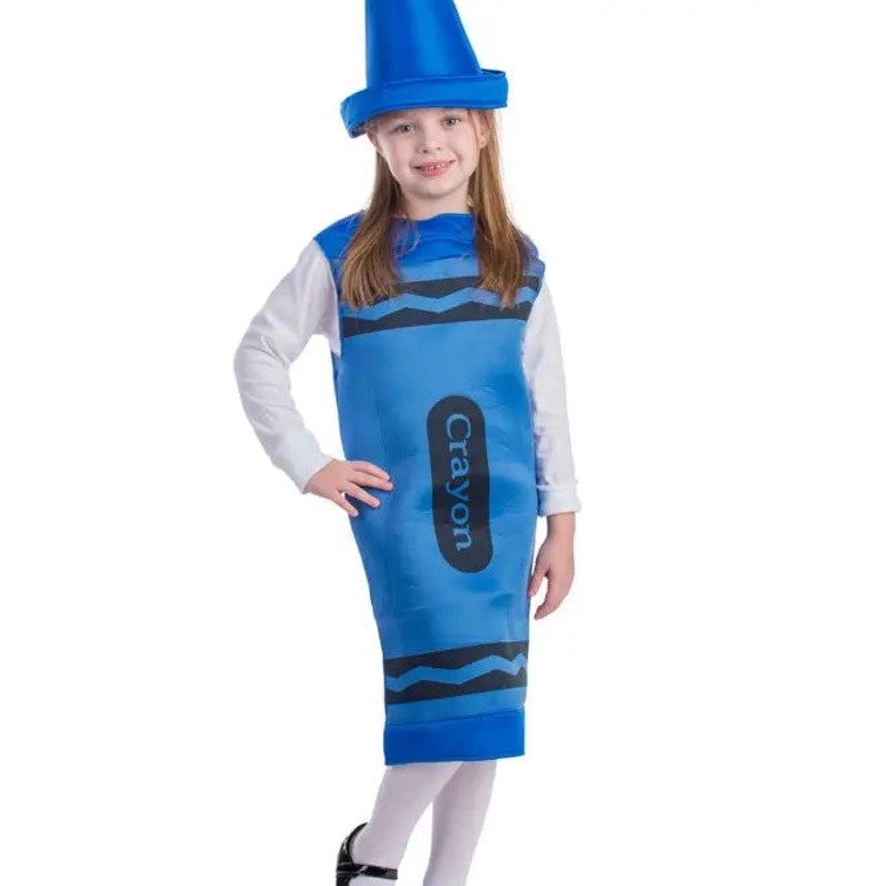 Crayon Costume, Blue Medium (8-10)