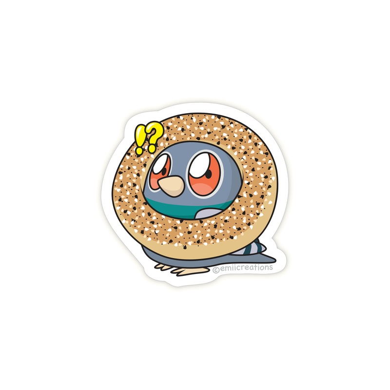 Pigeon in a Bagel Sticker