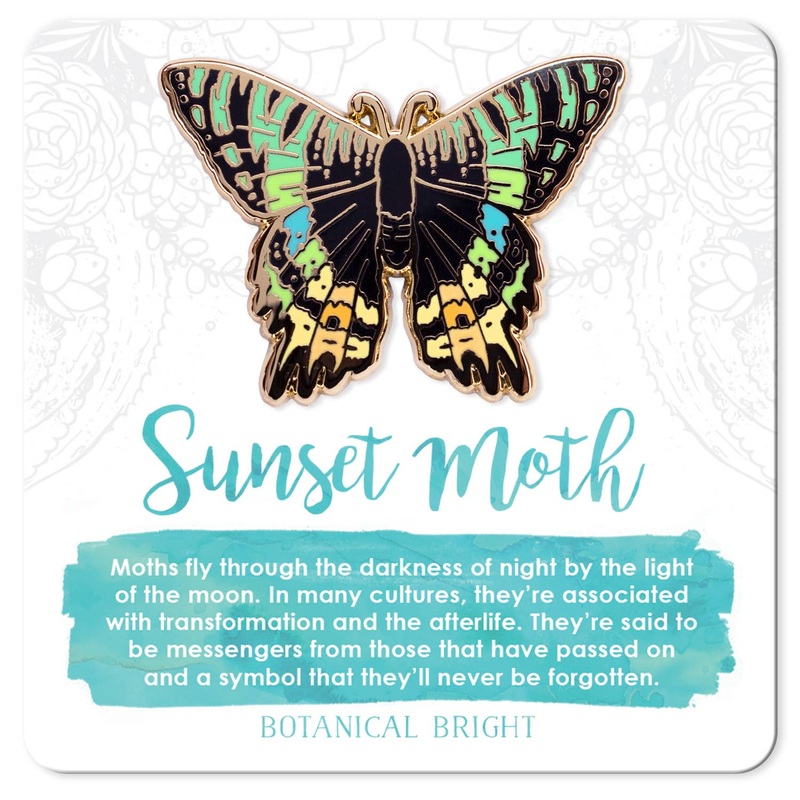 Botanical Bright – Madagascan Sunset Moth Enamel Pin