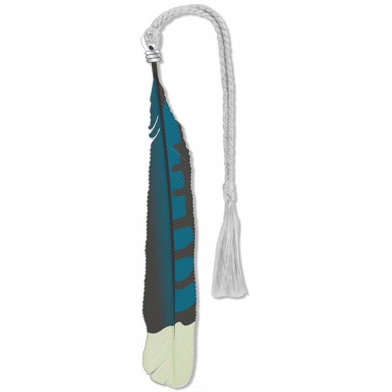 David Howell and Company – Blue Jay Feather Metal Bookmark, MADE in USA