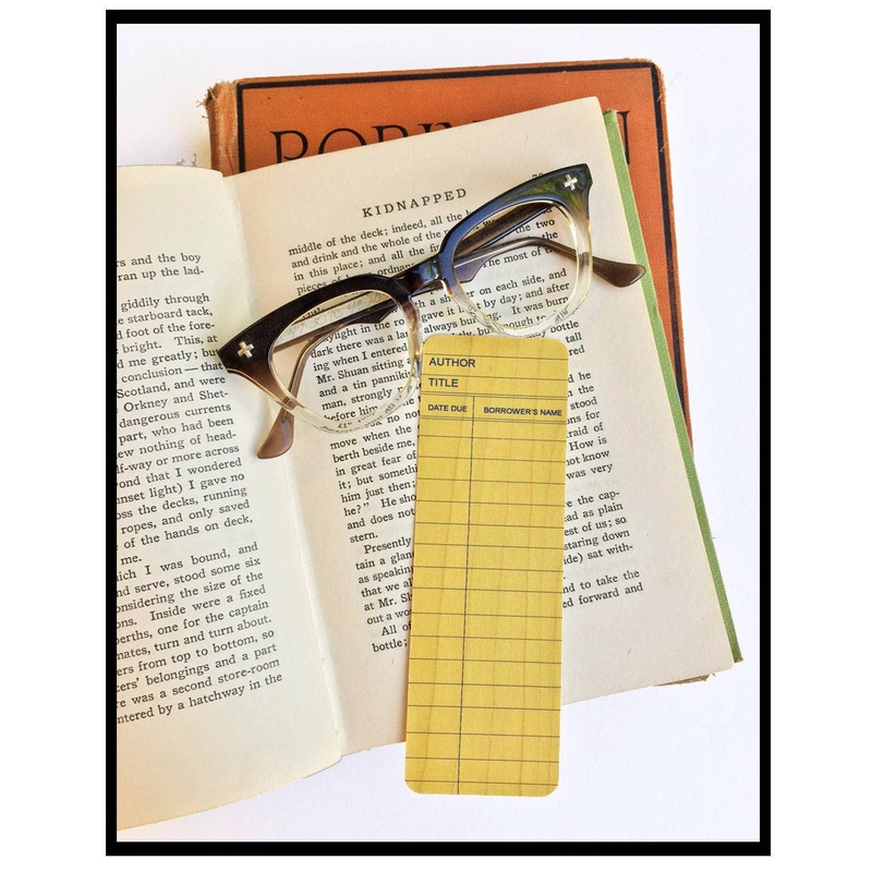 Yellow Library Card Bookmark