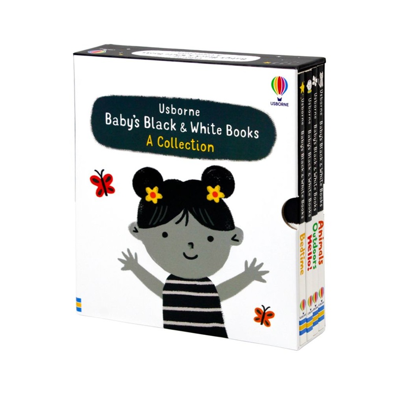 Usborne Baby’s Very First Black & White 4-Book Set | Baby Books for Early Learning  Animals, Bedtime, Outdoors, Hello | Board Books for Infants