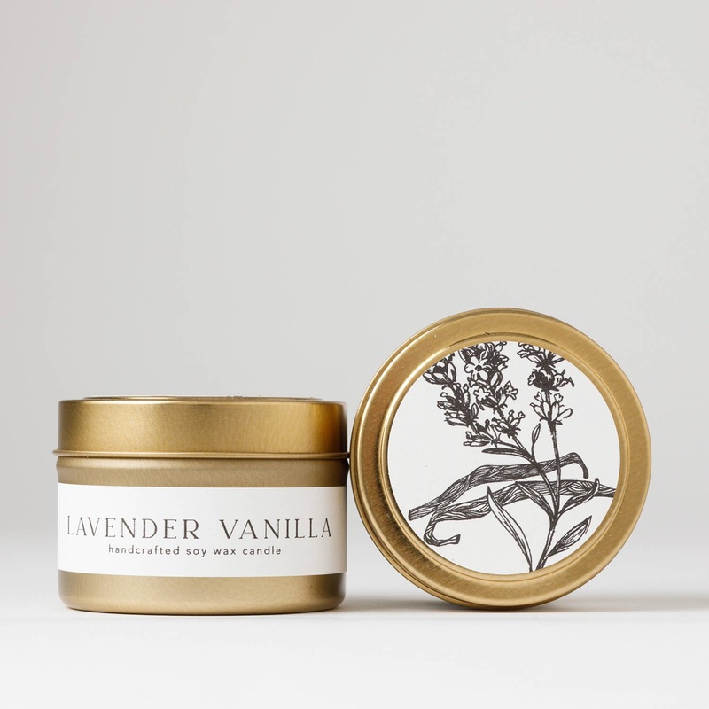 Lavender Vanilla : Tin Soy Candle( spring summer )
