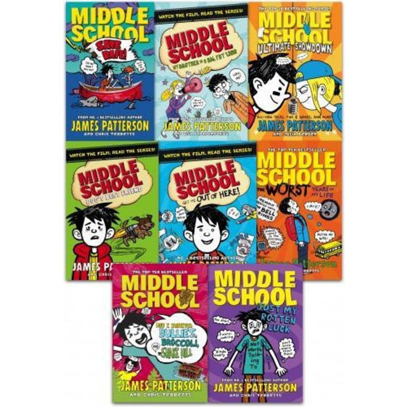 Middle School By James Patterson 8 Books Collection Set – Dog Best Friend, Just My Rotten Luck
